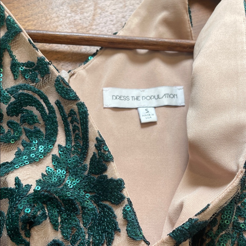 Dress The Population Green Lace Dress sz S - Picture 7 of 11